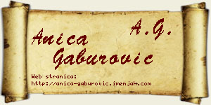 Anica Gaburović vizit kartica